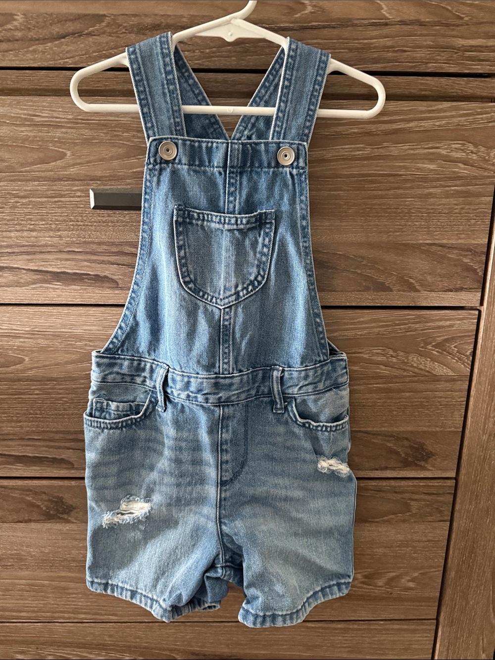 The Children's Place Light Blue Denim Short Overalls